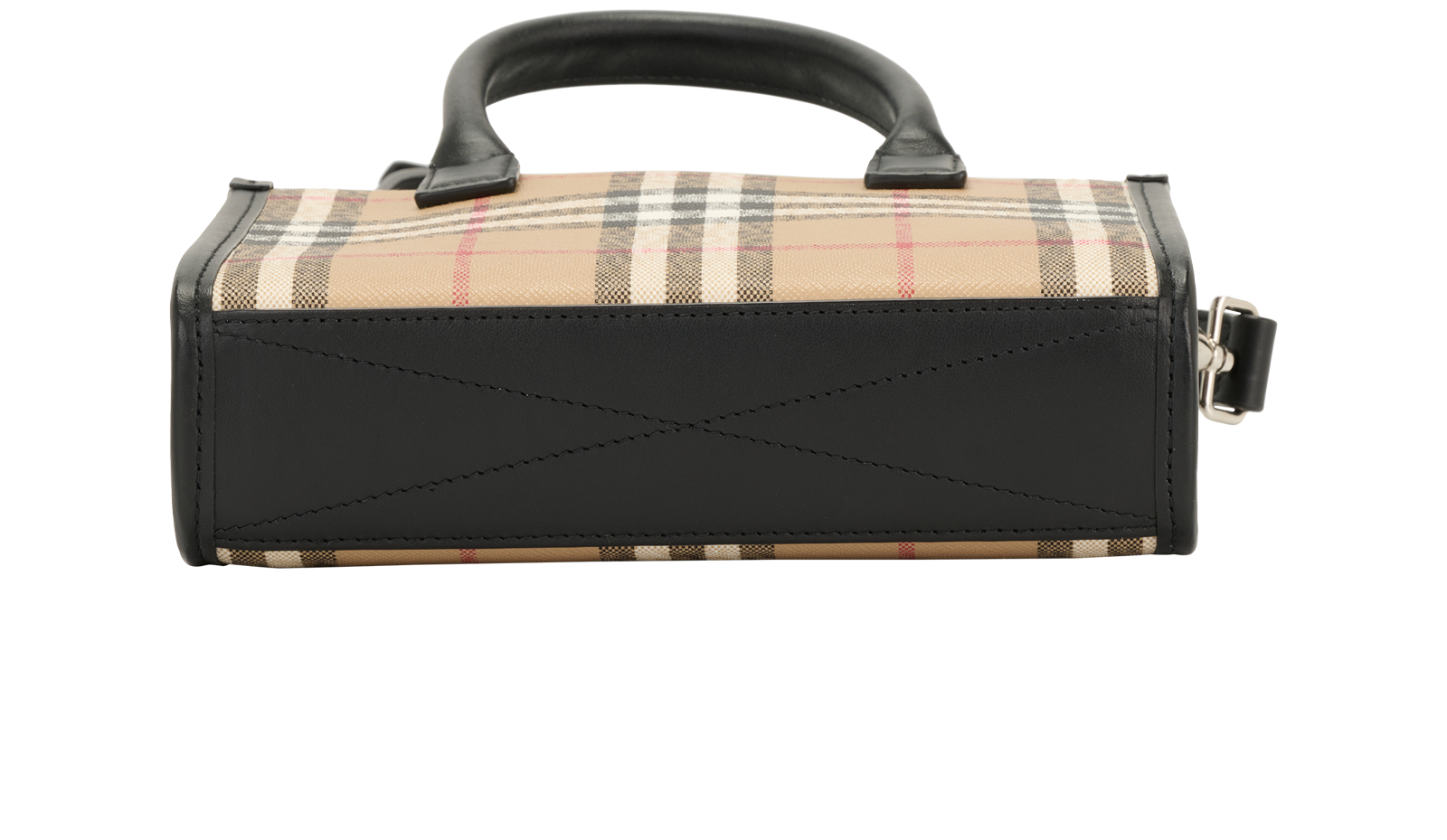 Mini Check Tote, &pound;550, Handbags, Beige, Canvas, Top view